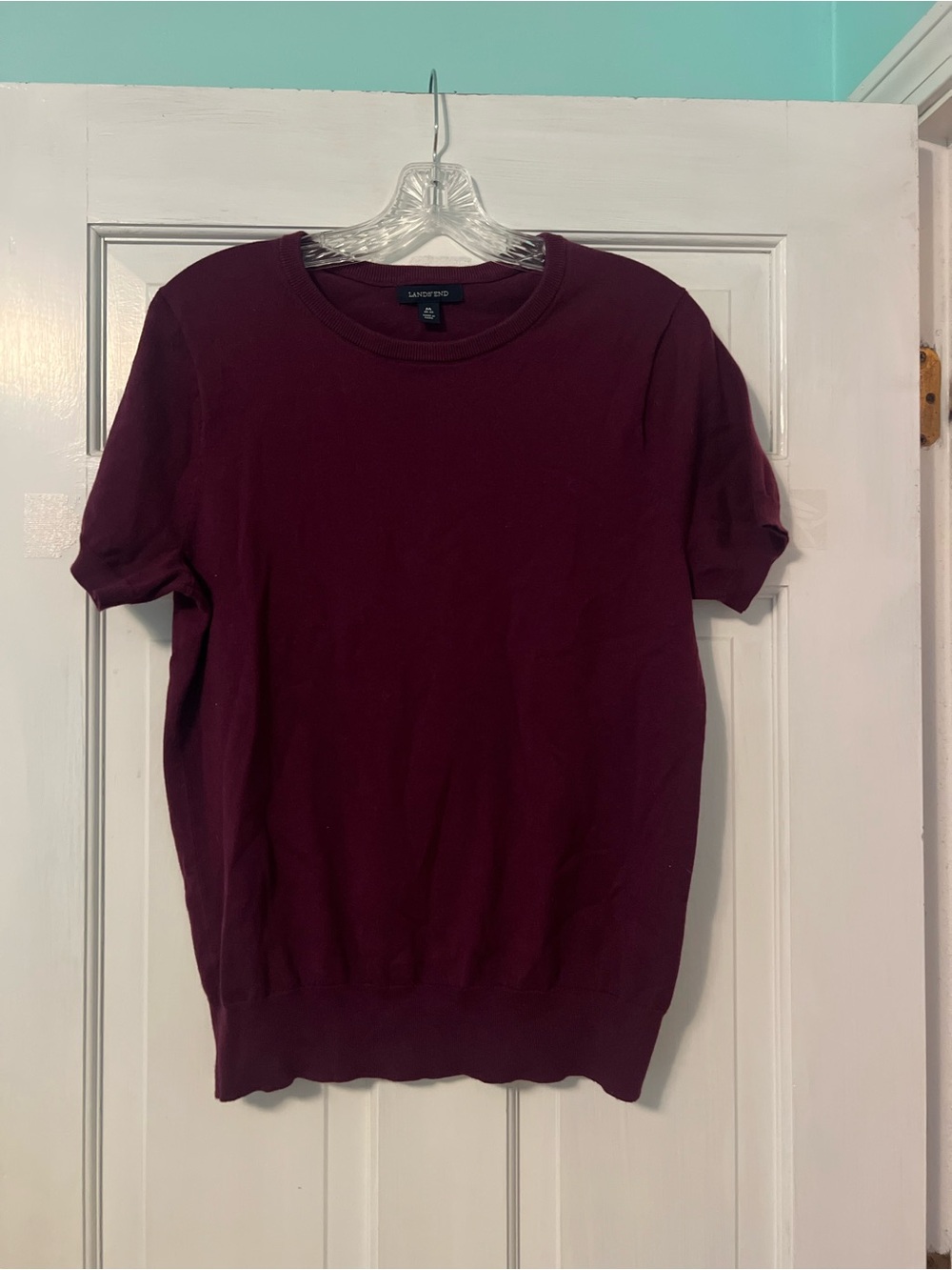 Lands' End Women's Burgundy Crewneck Sweater
